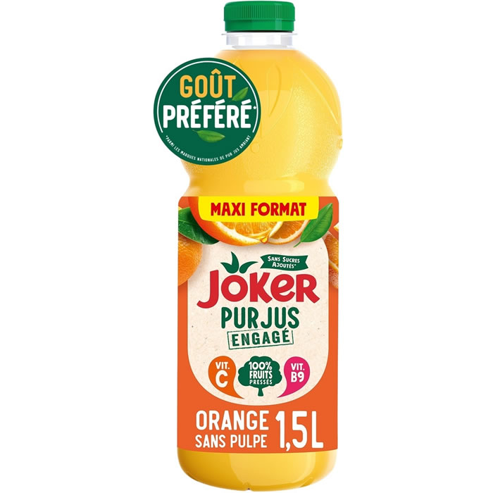 JOKER Pur Jus Engagé – Jus d’orange sans pulpe 1,5 L