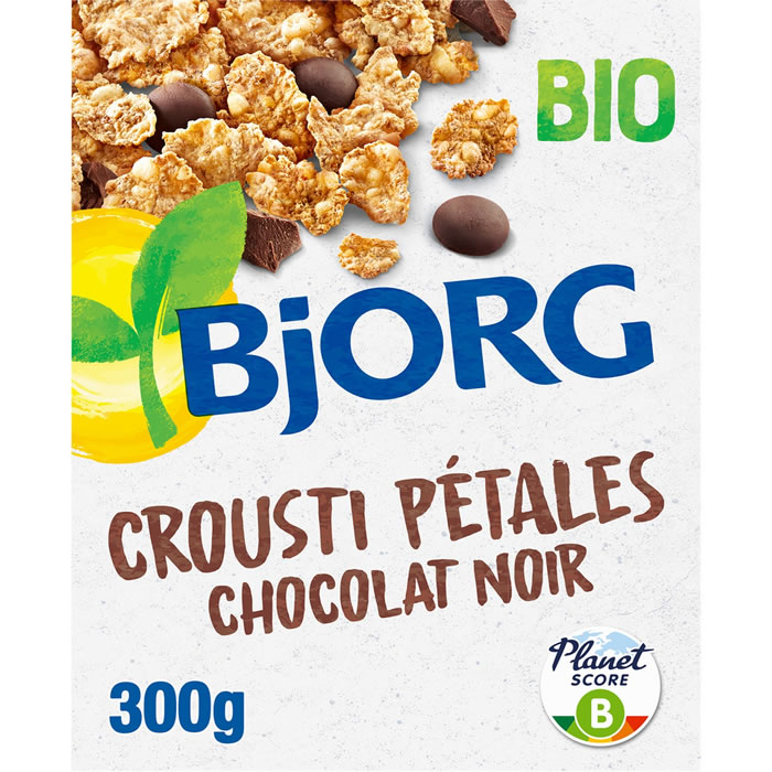 BJORG – Céréales crousti pétales au chocolat noir bio 300 g