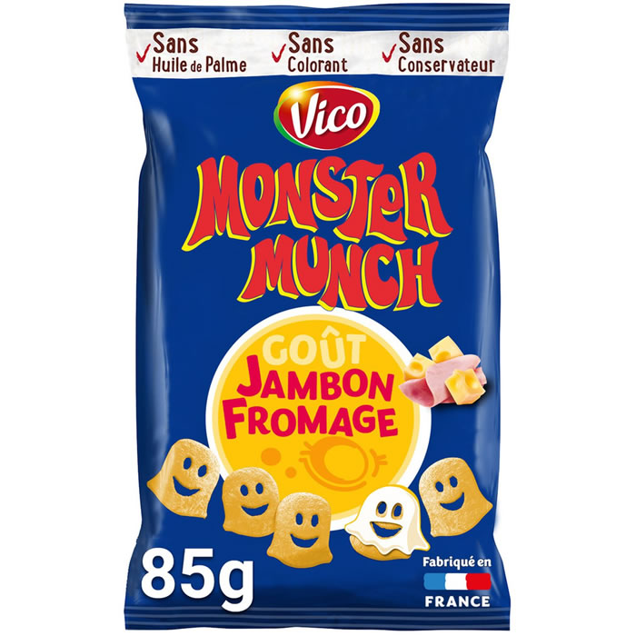 VICO Monster Munch – Chips soufflés saveur jambon et fromage 85g