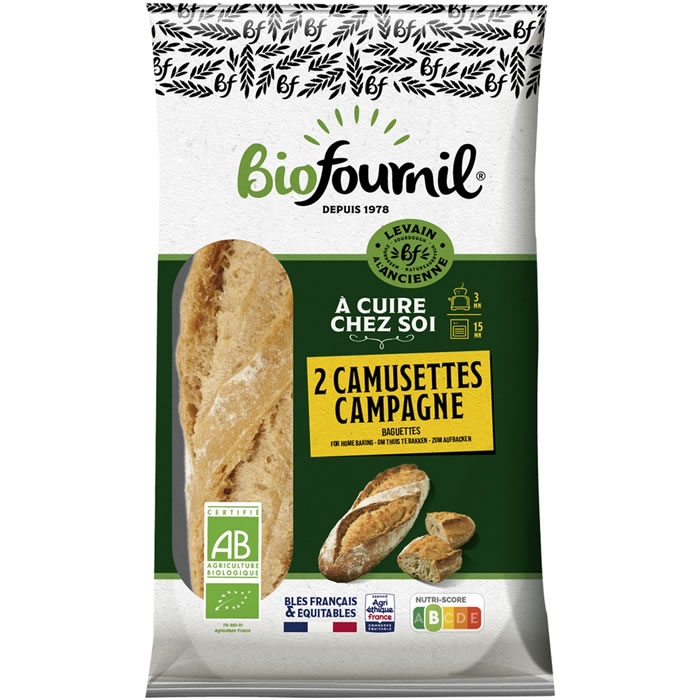 BIOFOURNIL – Baguettes de campagne à cuire bio 2 x 200 g