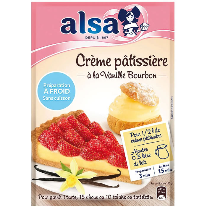 ALSA – Préparation pour crème pâtissière sans cuisson à la vanille 125 g