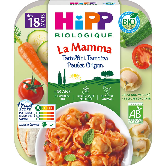 HIPP – Tortellini à la tomate, poulet et origan 250 g