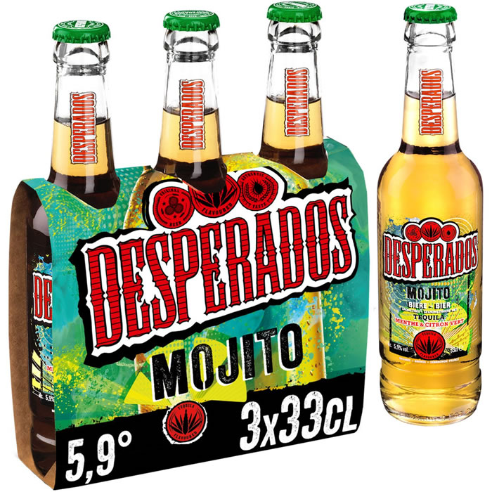 DESPERADOS – Mojito Bière aromatisée menthe et citron vert 3 x 33 cl