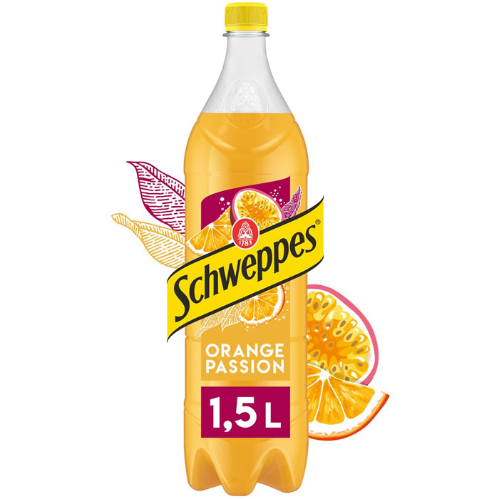 SCHWEPPES – Boisson gazeuse à l’orange et passion 1,5 L