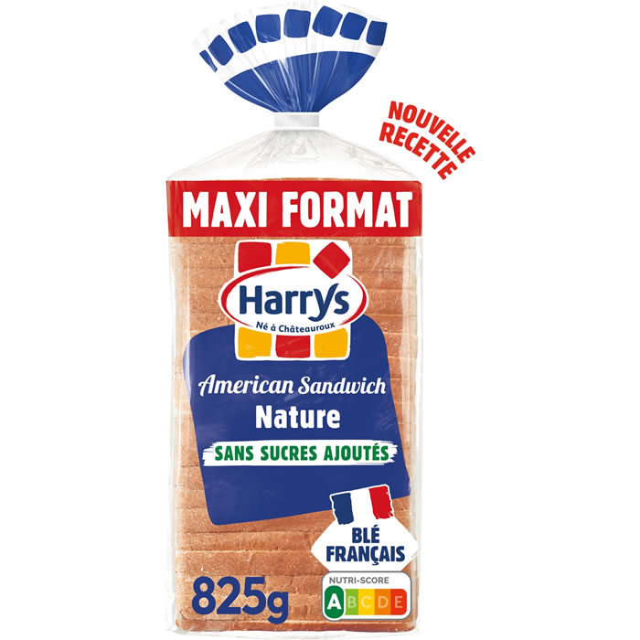 HARRYS – American Sandwich pain de mie nature sans sucres ajoutés 825g
