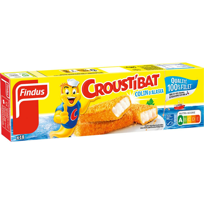 FINDUS Croustibat – Bâtonnets de colin d’Alaska panés MSC 540g