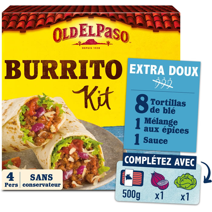 OLD EL PASO – Kit pour burritos extra doux 491 g