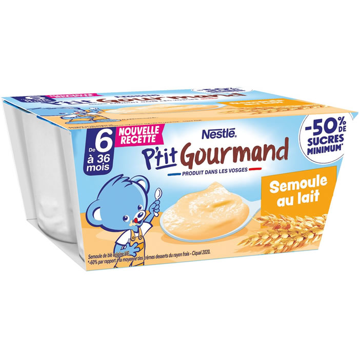 NESTLE P’tit gourmand – Dessert semoule au lait 400 g