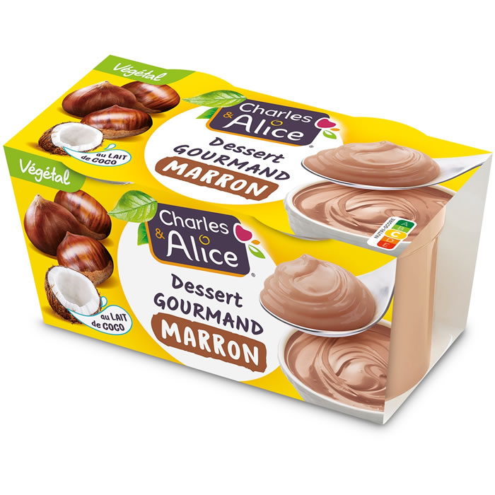 Charles & Alice – Dessert végétal au lait de coco et marron 220g