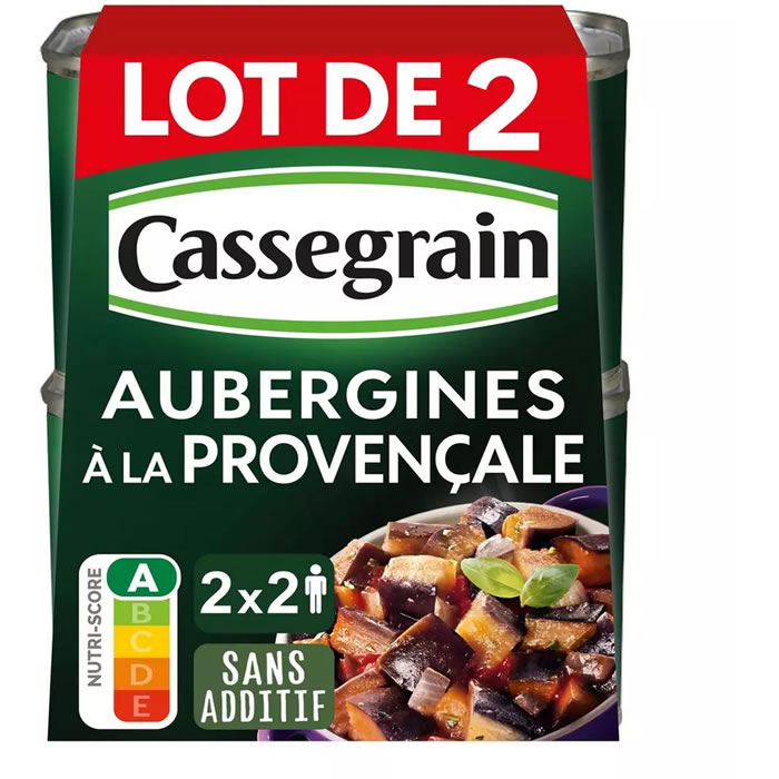 CASSEGRAIN – Aubergines cuisinées à la Provençale et huile d’olive 750g