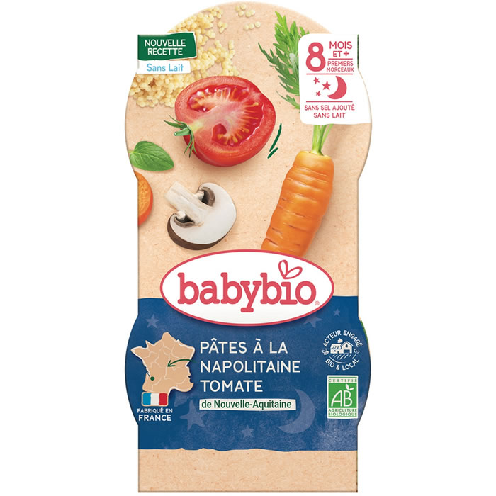 BABYBIO Bonne Nuit – Pâtes à la napolitaine 2×200 g