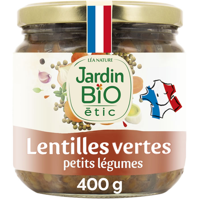 JARDIN BIO Étic – Lentilles vertes cuisinées aux petits légumes bio 400 g
