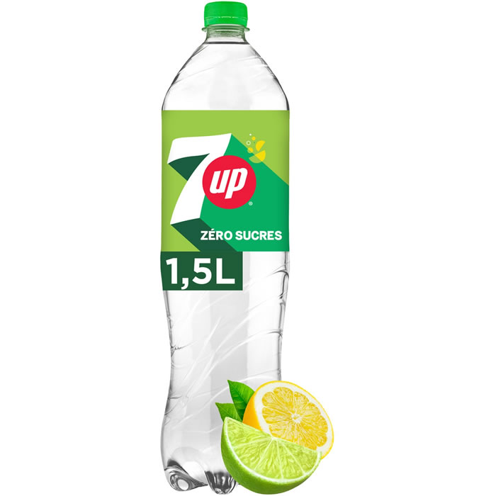 SEVEN UP – Boisson gazeuse de citron et citron vert sans sucres 1,5 L