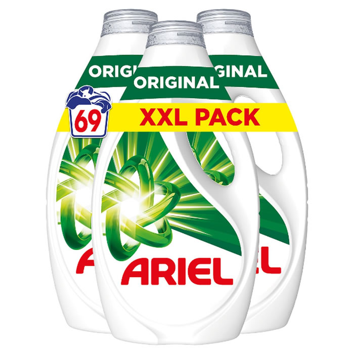 ARIEL Original Lessive liquide Lot 3 x 1,035 L 69 lavages