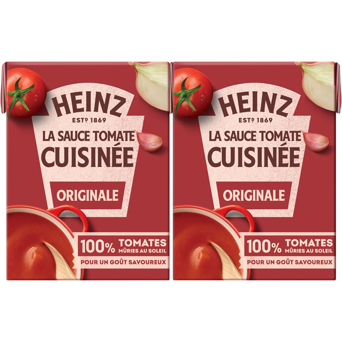 HEINZ – Sauce tomate cuisinée à l’ail et oignon – 2x210g