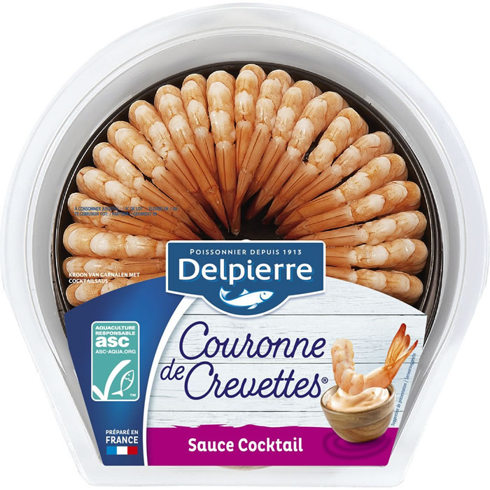 Couronne de crevettes décortiquées sauce cocktail ASC – DELPIERRE