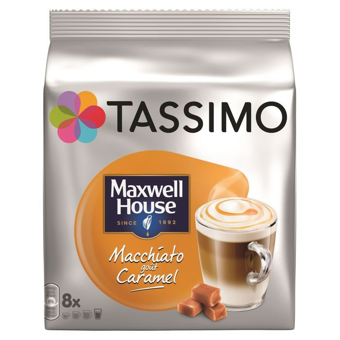 TASSIMO Maxwell House – Dosettes de café macchiato caramel (8 dosettes)