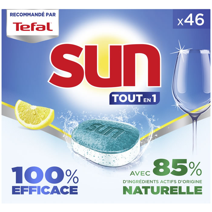 SUN Tout-En-1 Tablettes lave-vaisselle au citron 46 tablettes