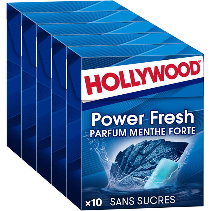 HOLLYWOOD Power Fresh Chewing-gum menthe forte 5x14g