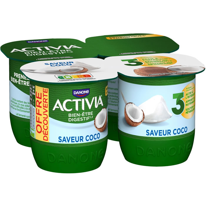ACTIVIA – Yaourts bifidus à la coco 4 x 125 g