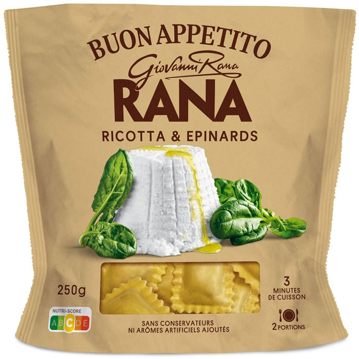 GIOVANNI RANA – Ravioli au ricotta et épinards 250g