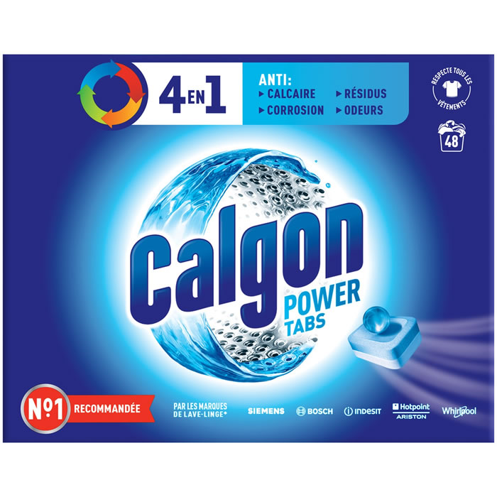 CALGON Power tablettes nettoyantes 4en1 anti-calcaire 48 lavages