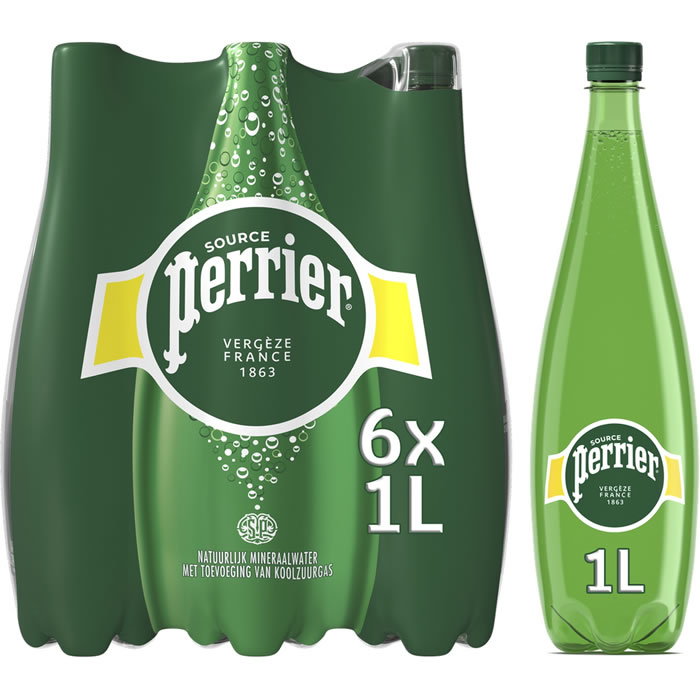 PERRIER – Eau minérale naturelle gazeuse 6 x 1 L