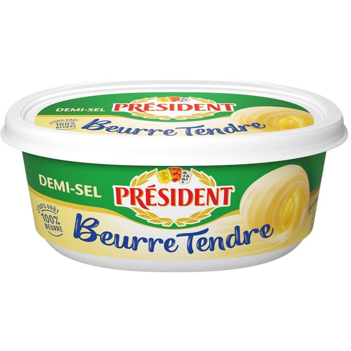 PRESIDENT – Beurre tendre demi-sel 250g