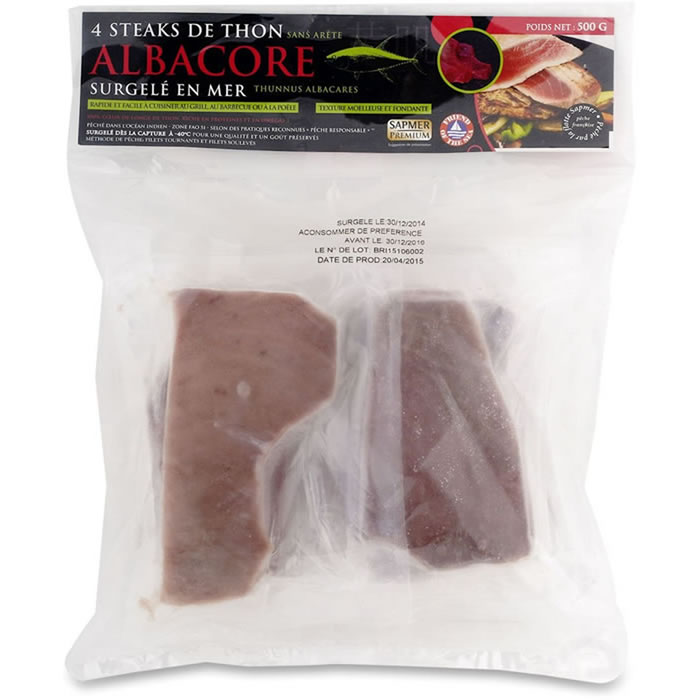 THON – Steaks de thon albacore sans arête 4x125g