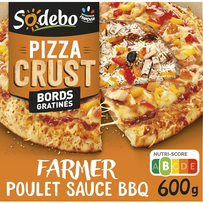 SODEBO Crust – Pizza farmer poulet sauce barbecue 600g