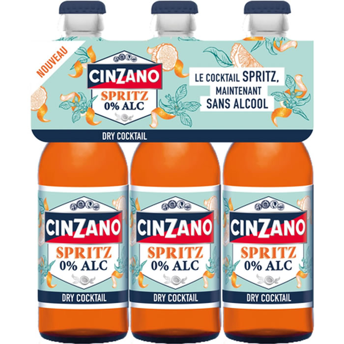 CINZANO – Boisson gazeuse au spritz sans alcool 3 x 25 cl