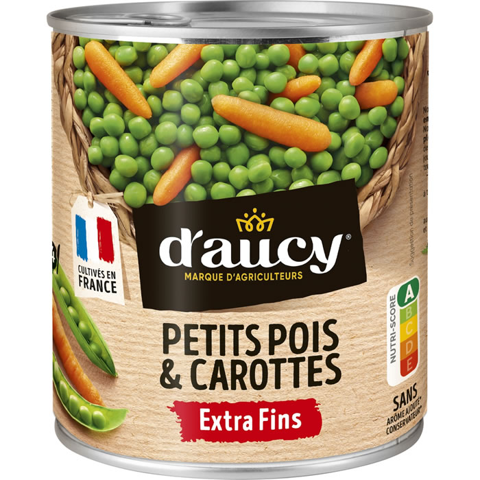 D’AUCY – Petits pois et carottes extra-fins Grand Format 530g