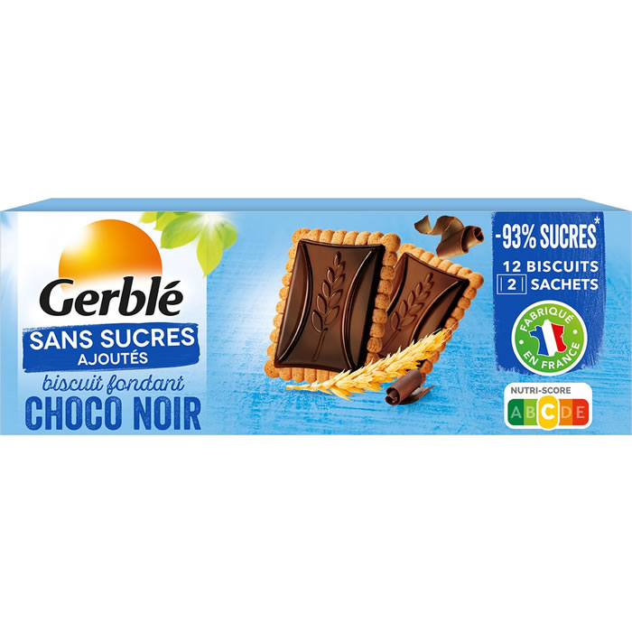 GERBLE Biscuits petit beurre avec tablette de chocolat noir 126g