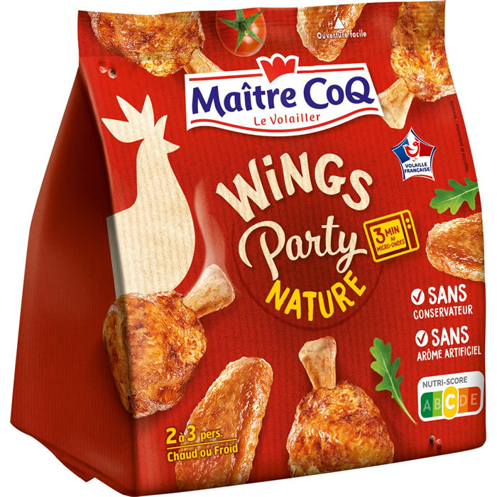 Maitre Coq – Wings Party manchons et ailerons de poulet nature 400g