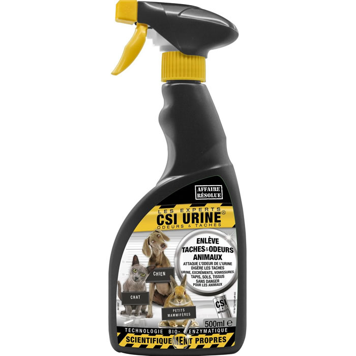 CSI Nettoyant spray odeur et tâches pour chat, chien, et lapin (500 ml)