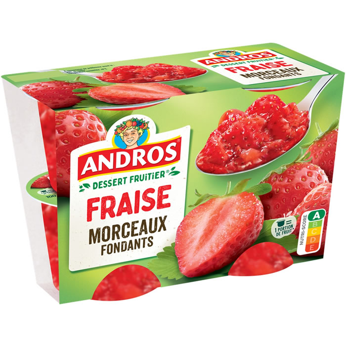 ANDROS – Dessert fraise 4 x 100g