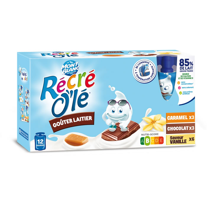 MONT BLANC Récré O’lé – Goûters laitiers multi-variétés 12 x 85 g