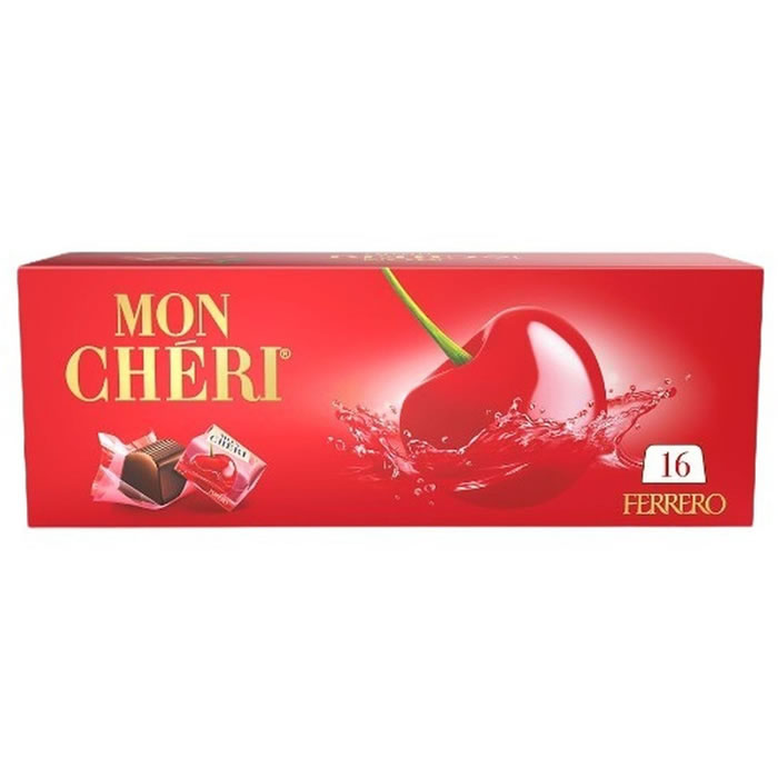 MON CHERI – Bouchées au chocolat noir fourrées à la cerise et liqueur 168g
