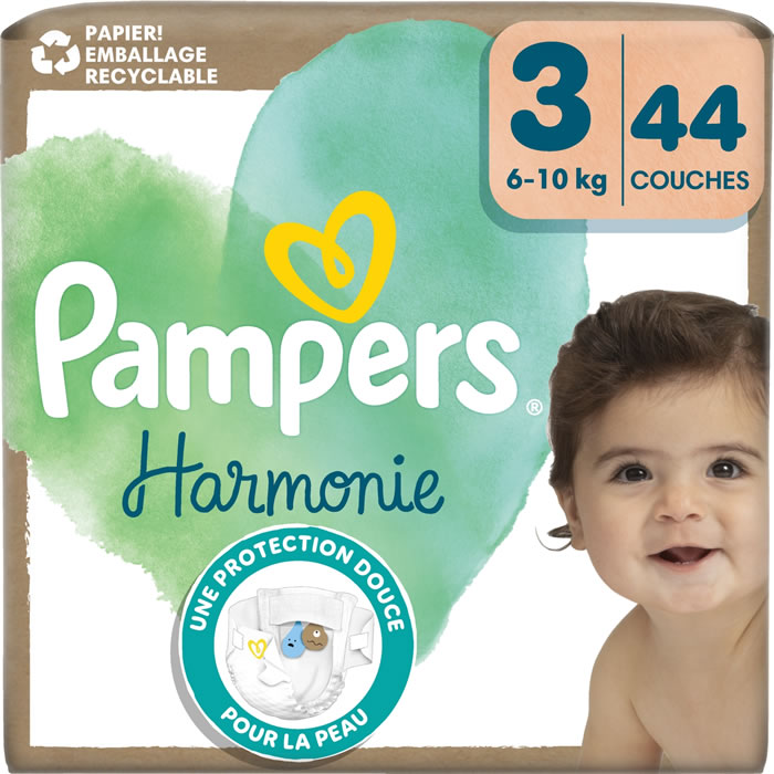 PAMPERS Harmonie – Couches taille 3 (6-10 kg) 44 couches
