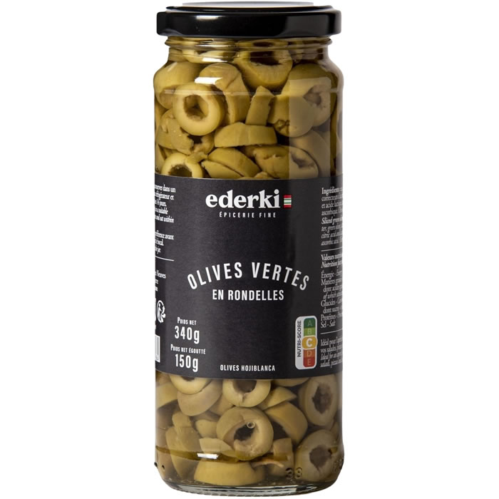EDERKI – Olives vertes en rondelles – 150 g