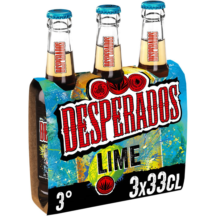 DESPERADOS – Lime Bière aromatisée citron vert et cactus 3 x 33 cl