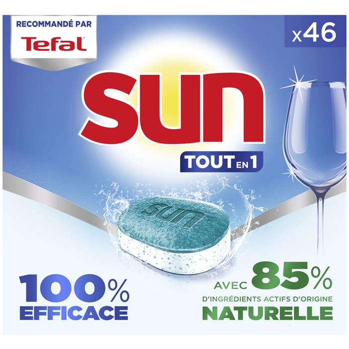 SUN Tout-En-1 Tablettes lave-vaisselle Ecolabel 46 tablettes