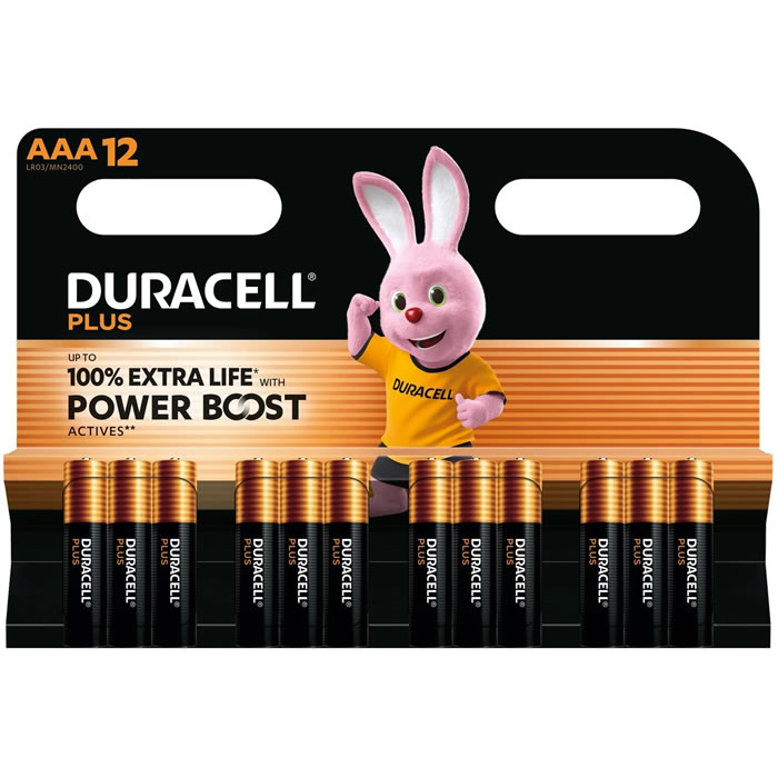DURACELL Plus Piles alcalines LR03 – type AAA (x12)