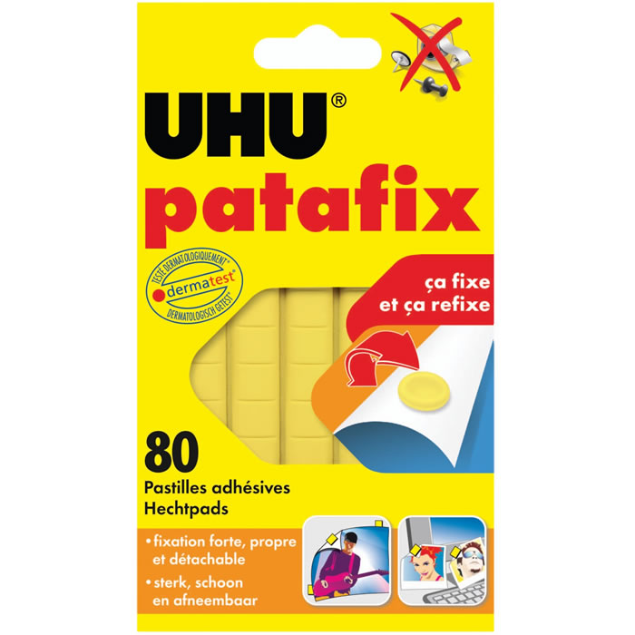 UHU Patafix – Pastilles adhésives prédécoupées jaune