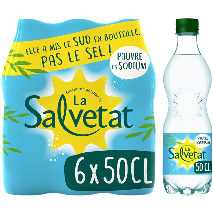 SALVETAT – Eau minérale naturelle gazeuse 6 x 50 cl