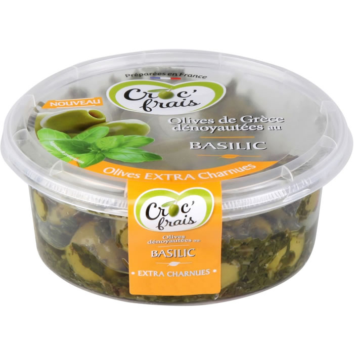 CROC’ FRAIS – Olives vertes dénoyautées au basilic 150g