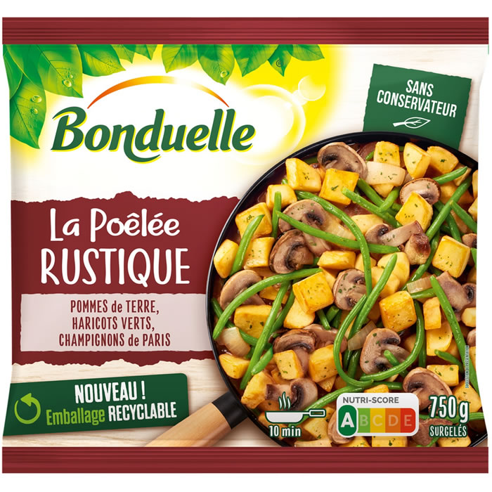 BONDUELLE Rustique – Poêlée de pommes de terre, champignons et bolets 750g