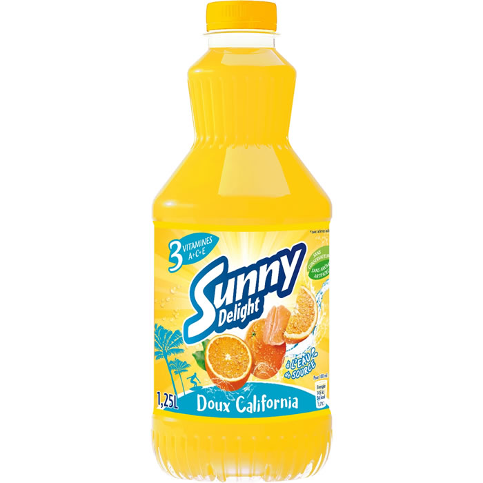 SUNNY DELIGHT Doux California – Boisson à l’orange et mandarine 1,25 L