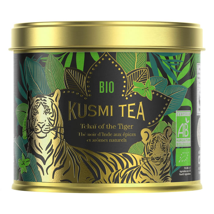 KUSMI TEA Tchaï of the Tiger – Thé noir d’Inde aux épices bio (100g)