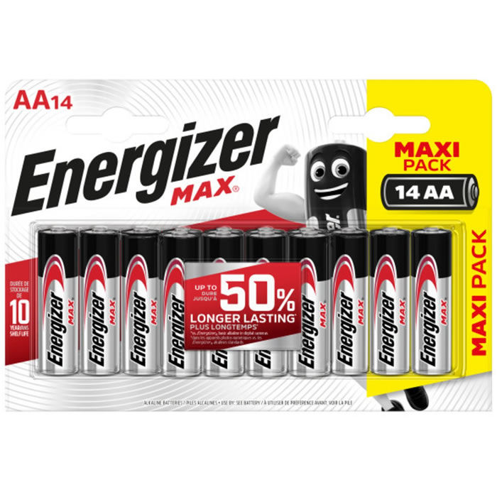 ENERGIZER Max Piles alcalines LR06 – type AA (x14)